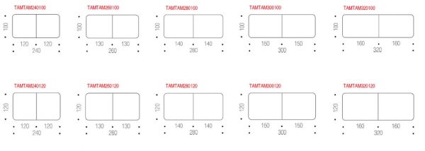 Tischplatten, Größe und Form von TamTam